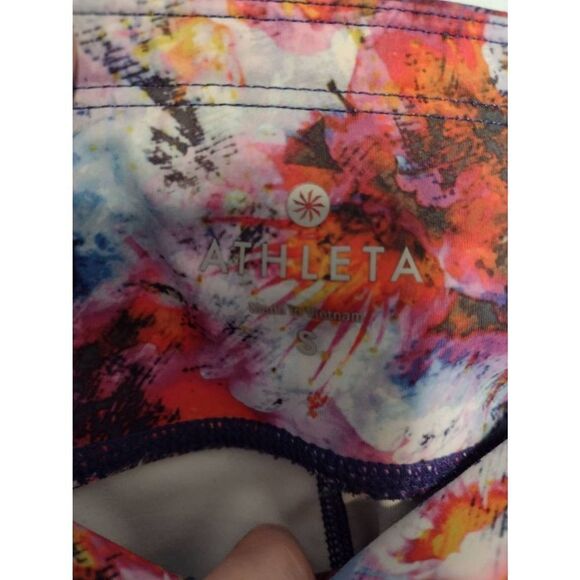 Athleta Size S Hypersonic Sonar Tight Legging Colorful Watercolor Print - Picture 2 of 3